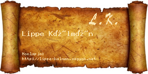 Lippe Kálmán névjegykártya